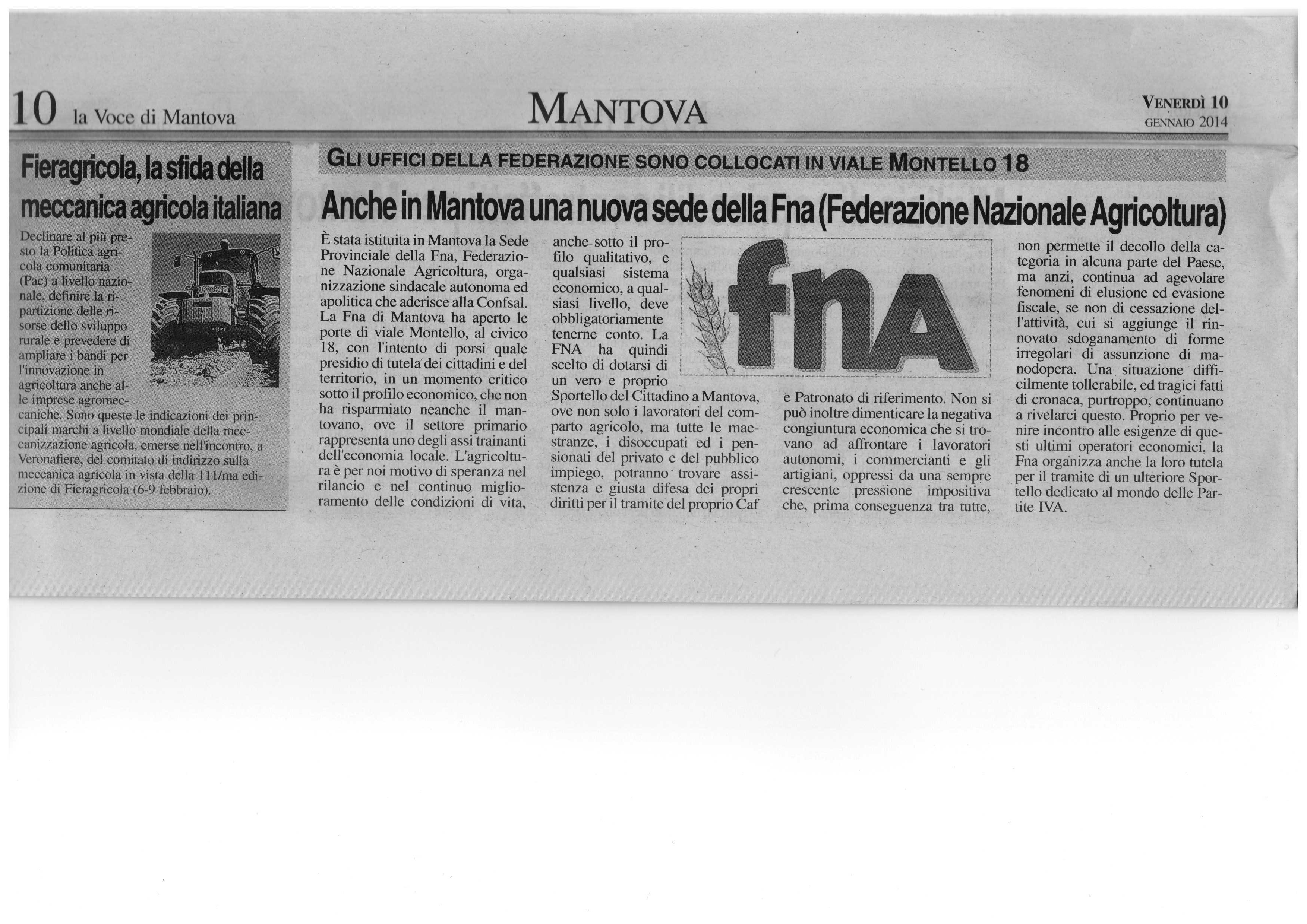 Articolo La Voce di Mantova