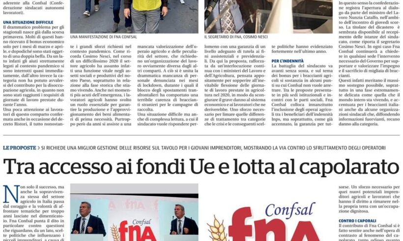 Federazione Nazionale Agricoltura su La Repubblica Federazione Nazionale Agricoltura su La Repubblica