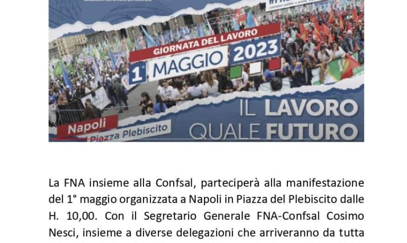 Pronti per il Primo Maggio Confsal Pronti per il Primo Maggio Confsal