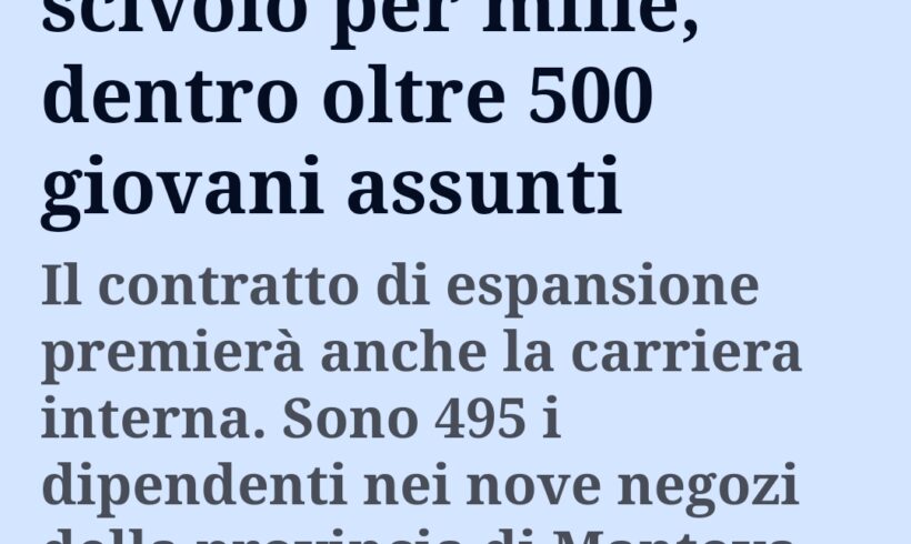 COOP: iniziativa di prepensionamento, 550 nuove assunzioni COOP: iniziativa di prepensionamento, 550 nuove assunzioni