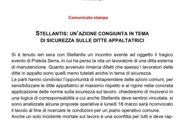 Stellantis, sicurezza ditte appaltatrici Stellantis, sicurezza ditte appaltatrici