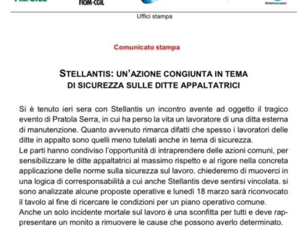Stellantis, sicurezza ditte appaltatrici Stellantis, sicurezza ditte appaltatrici